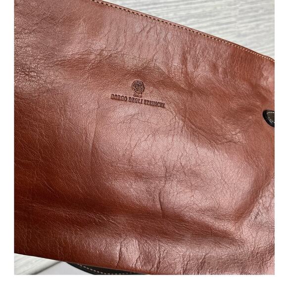 Borgo Degli Etruschi Brown Leather Shoulder Bag - Picture 3 of 11